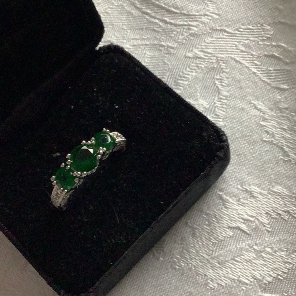 Three stone cz 925 sterling ring